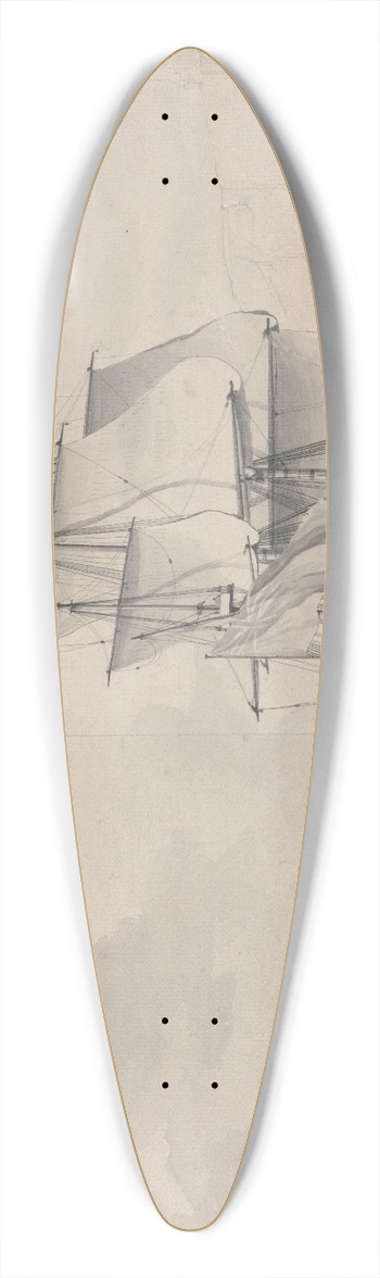 Charles Brooking - The Flagship of a Commander in Chief 39.3 inch art pintail longboard deck