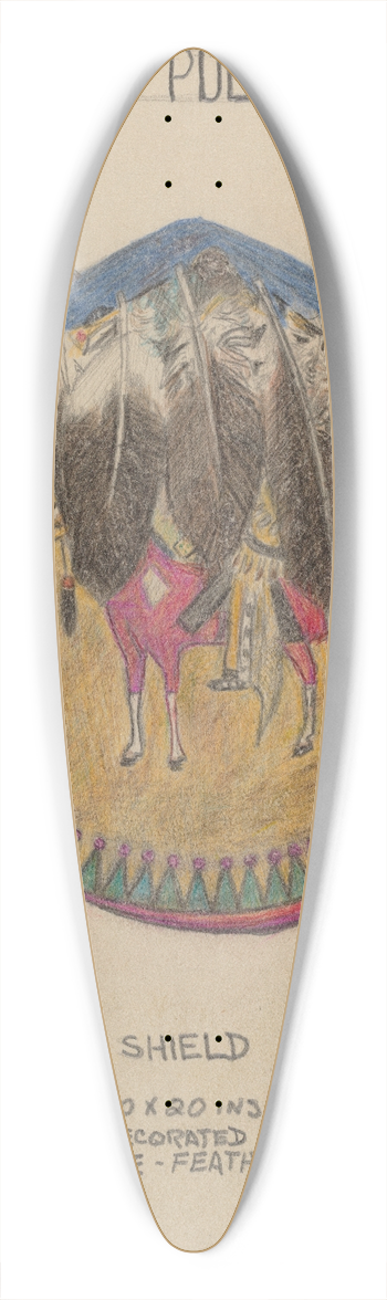 Charles Charon - Shield 39.3 inch art pintail longboard deck