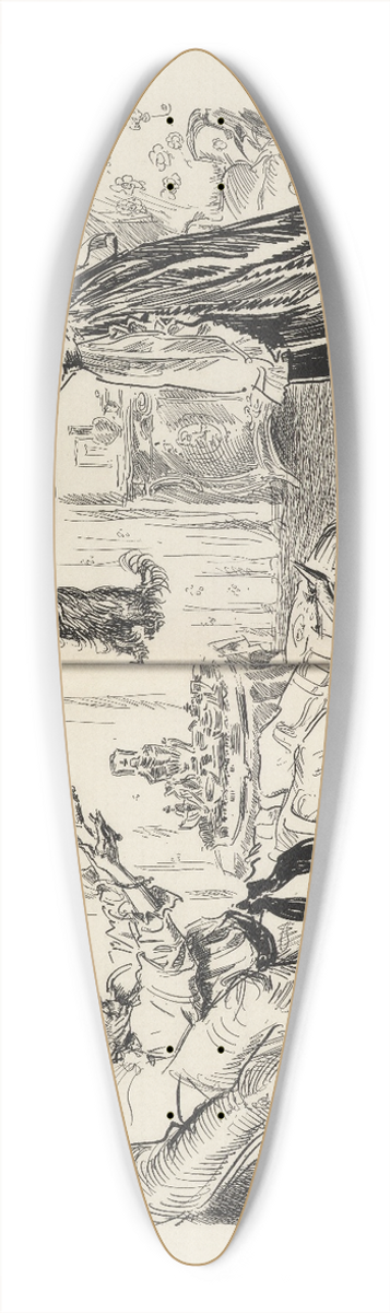 Charles Dana Gibson - A dogs life 39.3 inch art pintail longboard deck
