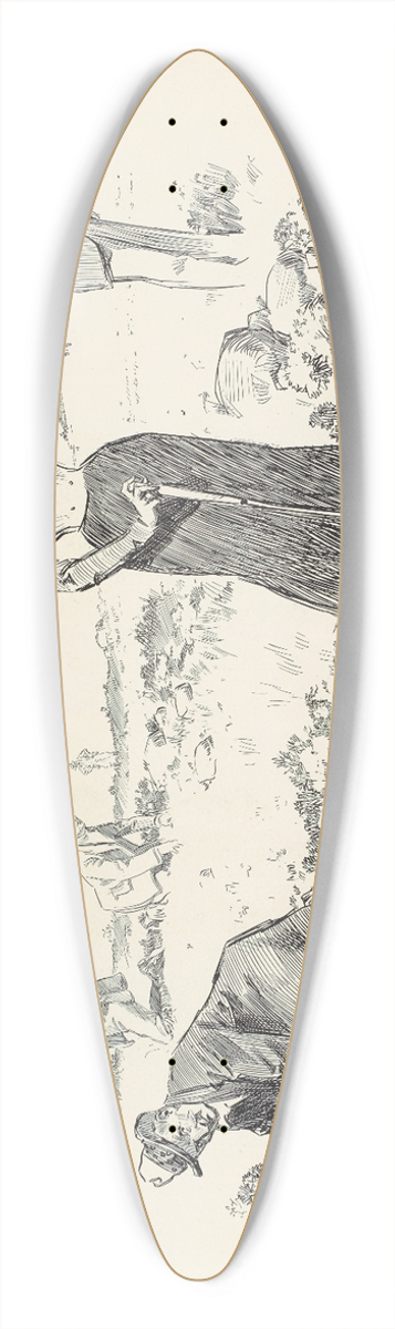 Charles Dana Gibson - Advice to caddies 39.3 inch art pintail longboard deck