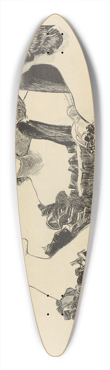 Charles Dana Gibson - After Dinner 39.3 inch art pintail longboard deck