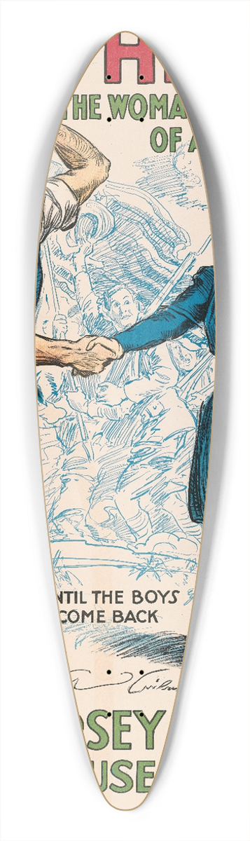 Charles Dana Gibson - Help! The Womans Land Army of America 39.3 inch art pintail longboard deck