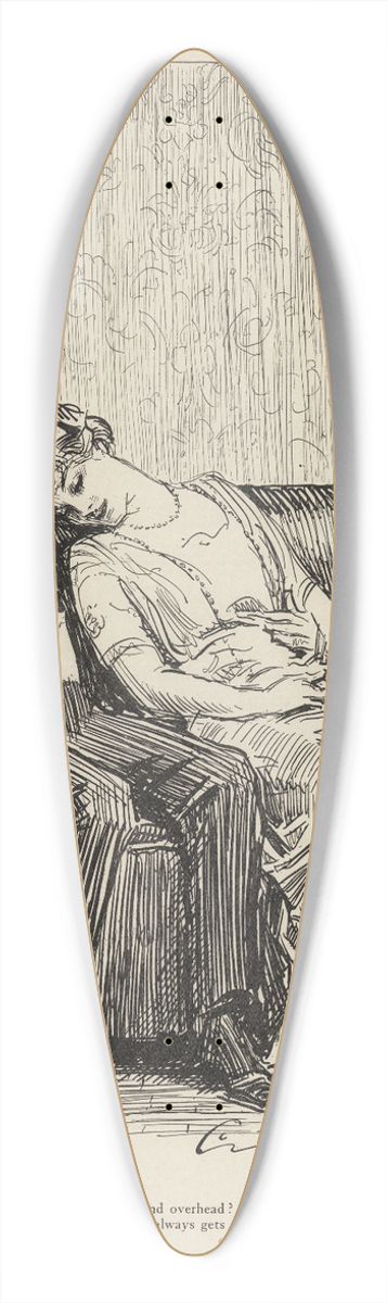Charles Dana Gibson - He; Who is that tramping around overhead 39.3 inch art pintail longboard deck