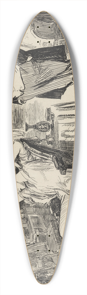 Charles Dana Gibson - In the clouds 39.3 inch art pintail longboard deck