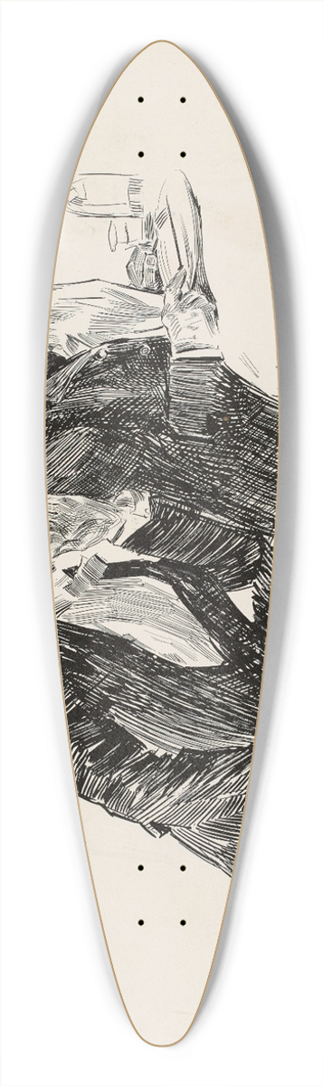 Charles Dana Gibson - In the Whispering Gallery  A Small Loan 39.3 inch art pintail longboard deck