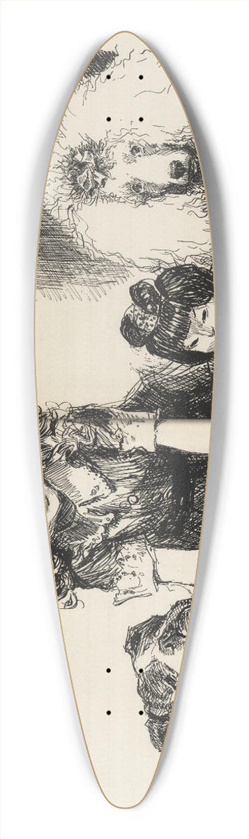 Charles Dana Gibson - Ladies and Gentlemen 39.3 inch art pintail longboard deck