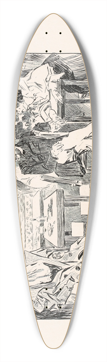 Charles Dana Gibson - Le Chat Noir 39.3 inch art pintail longboard deck