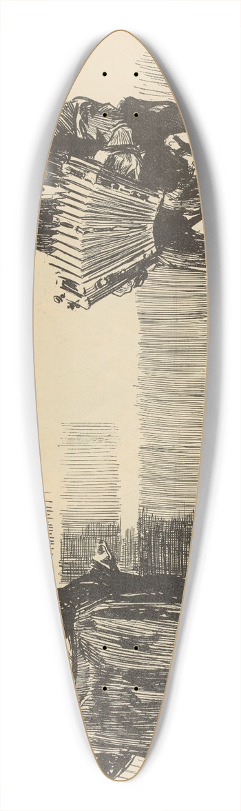 Charles Dana Gibson - On the sidewalks of new york 39.3 inch art pintail longboard deck