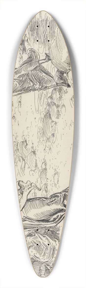 Charles Dana Gibson - Our Uncharted Coast  Very dangerous 39.3 inch art pintail longboard deck