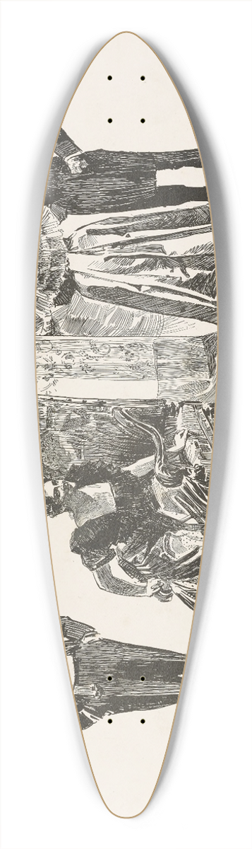 Charles Dana Gibson - Puzzle  Find the girl who has been kissed within ten minutes 39.3 inch art pintail longboard deck