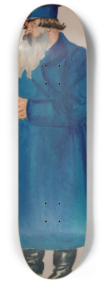 Boris Kustodiev - Costume Design for the Merchant Dikoy from Alexander Ostrovskys Play The Storm 8.25 inch art skate deck