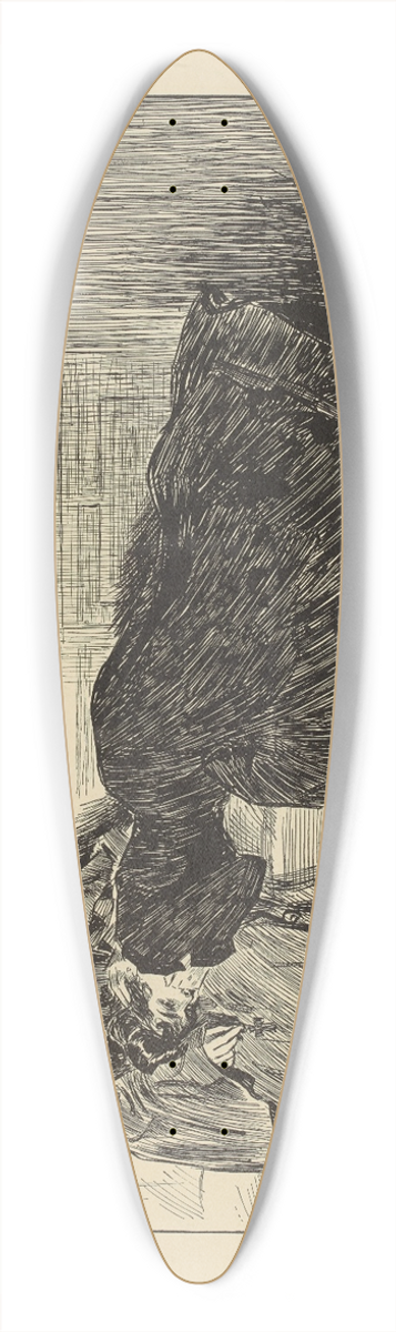 Charles Dana Gibson - She contemplates the cloister 39.3 inch art pintail longboard deck