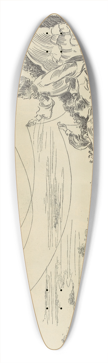 Charles Dana Gibson - Summer sports 39.3 inch art pintail longboard deck