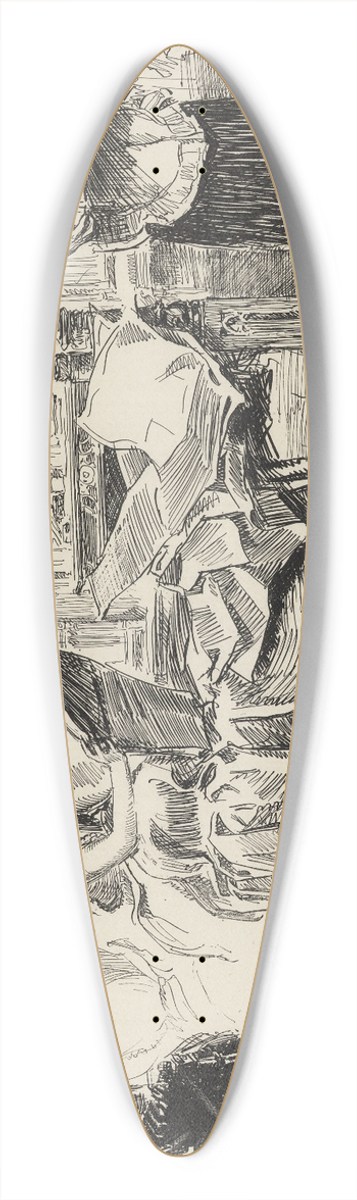 Charles Dana Gibson - The announcement of her engagement 39.3 inch art pintail longboard deck