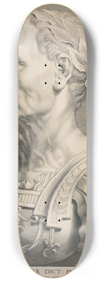 Botius Adamsz. Bolswert - Julius Caesar, Perpetual Dictator 8.25 inch art skate deck
