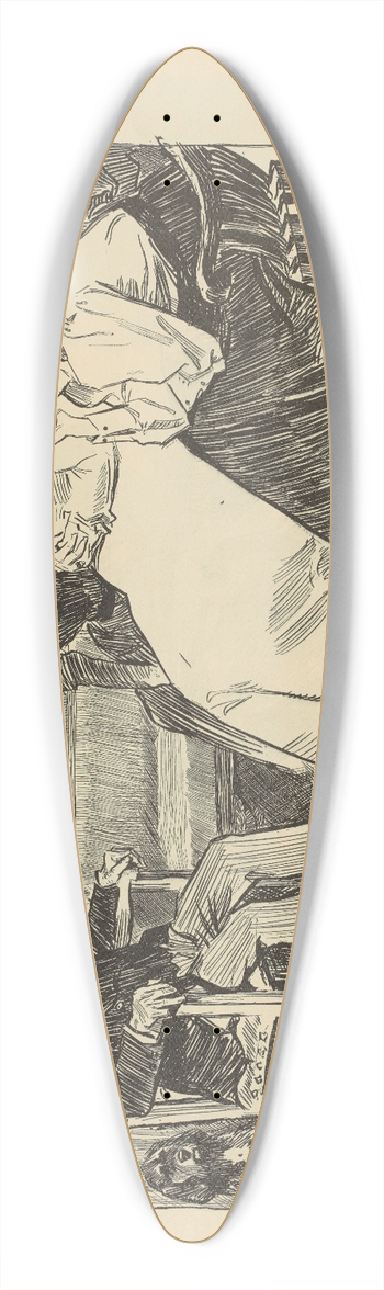 Charles Dana Gibson - The education of Mr. Pipp. A trip abroad is suggested by Mrs. Plpp and the girls 39.3 inch art pintail longboard deck