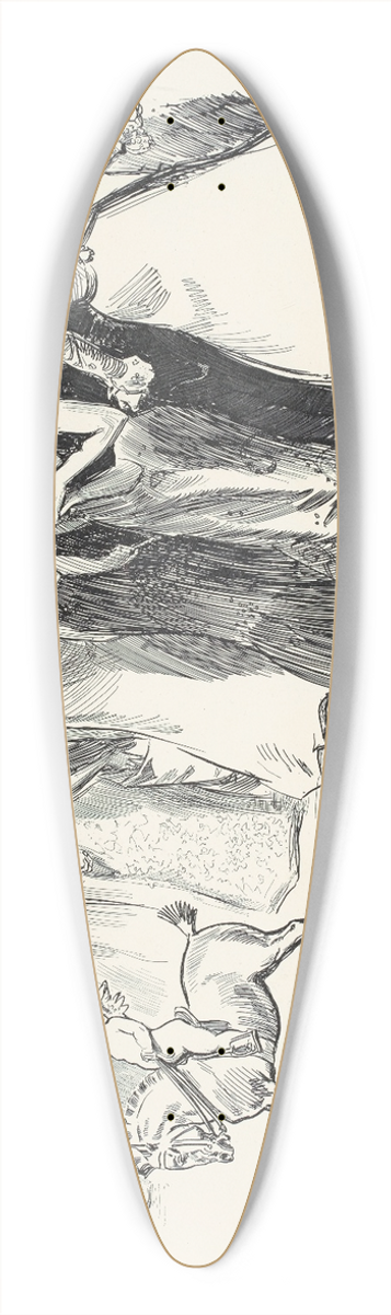 Charles Dana Gibson - The invincible army 39.3 inch art pintail longboard deck