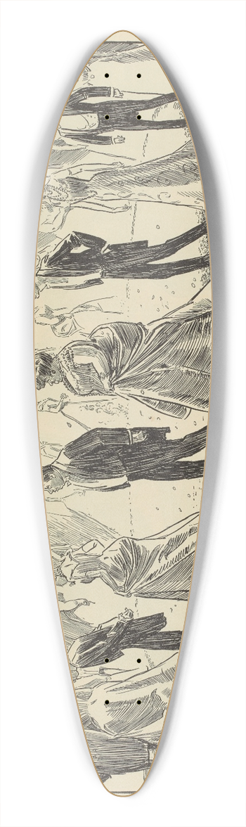 Charles Dana Gibson - The merry-go-round 39.3 inch art pintail longboard deck
