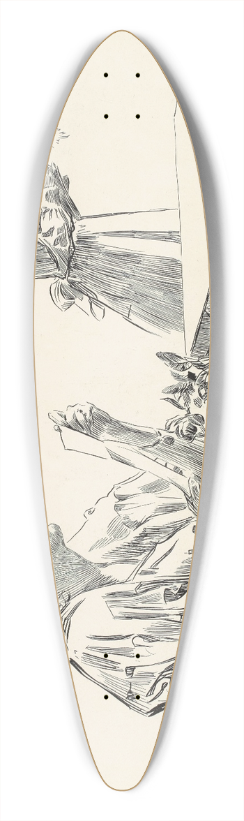 Charles Dana Gibson - The morning note 39.3 inch art pintail longboard deck