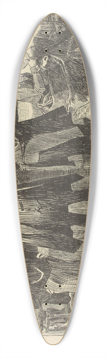 Charles Dana Gibson - The next morning 39.3 inch art pintail longboard deck
