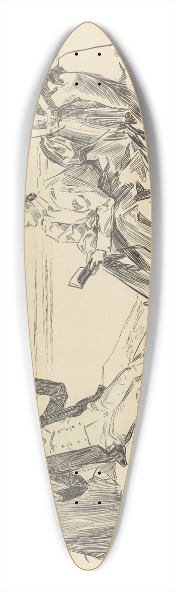 Charles Dana Gibson - The only pebble on the beach 39.3 inch art pintail longboard deck