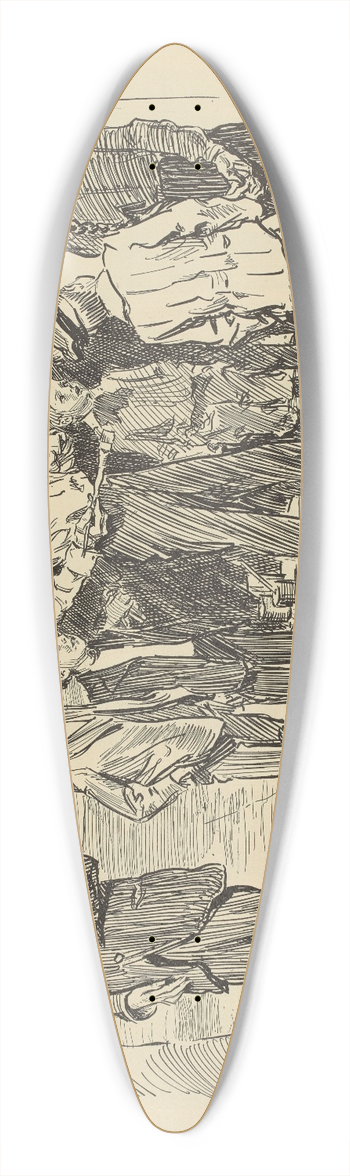 Charles Dana Gibson - The sign painter 39.3 inch art pintail longboard deck