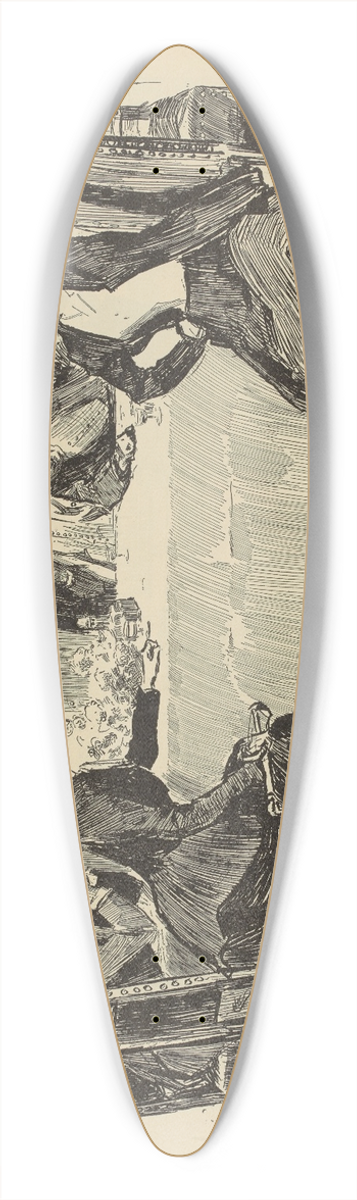 Charles Dana Gibson - The story of the hunt 39.3 inch art pintail longboard deck