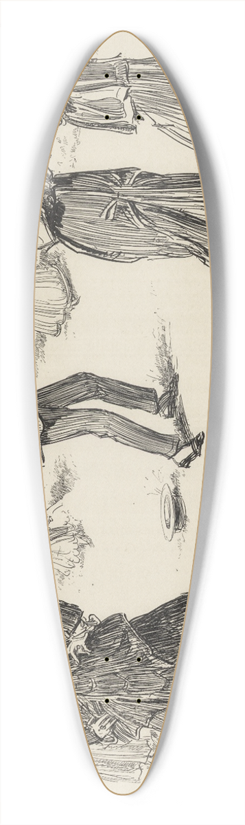 Charles Dana Gibson - Tragic moments  A susceptible young man trying to make up his mind which way to turn 39.3 inch art pintail longboard deck