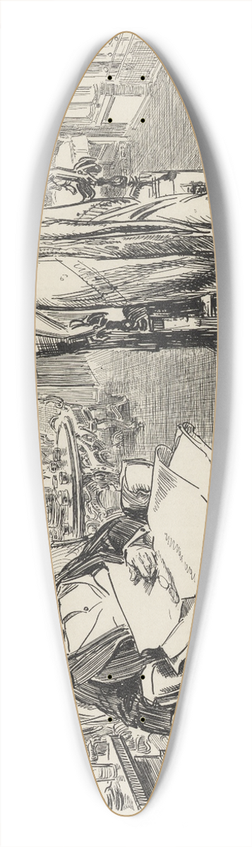 Charles Dana Gibson - Tragic moments  The one night a week that he dines at home 39.3 inch art pintail longboard deck