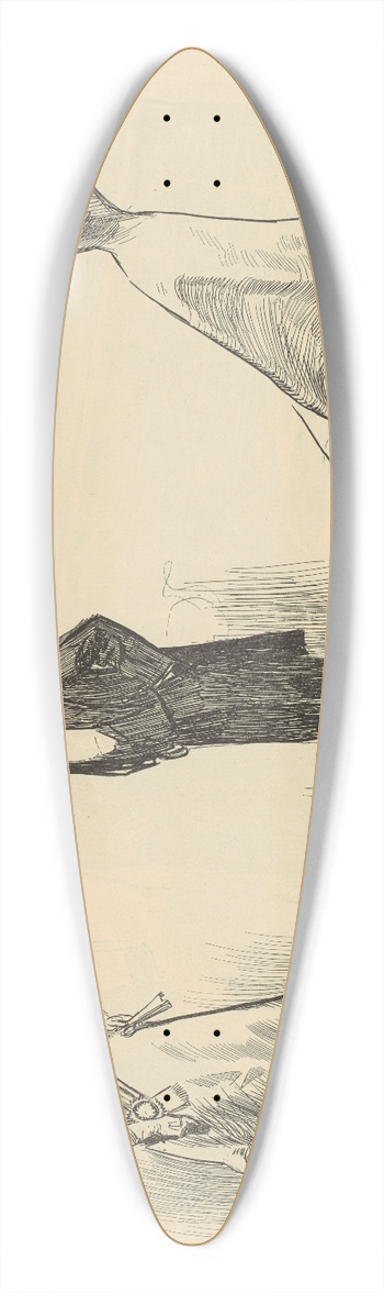 Charles Dana Gibson - Untitled 39.3 inch art pintail longboard deck
