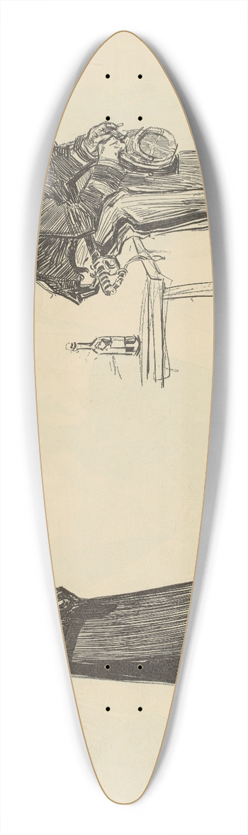 Charles Dana Gibson - Untitled 39.3 inch art pintail longboard deck