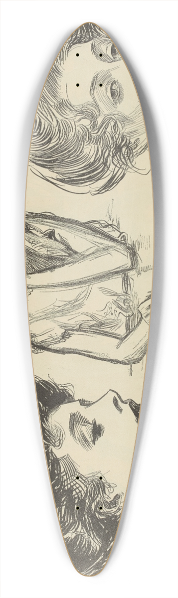 Charles Dana Gibson - Untitled 39.3 inch art pintail longboard deck
