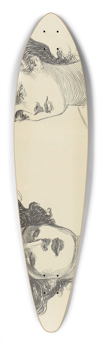 Charles Dana Gibson - Untitled 39.3 inch art pintail longboard deck