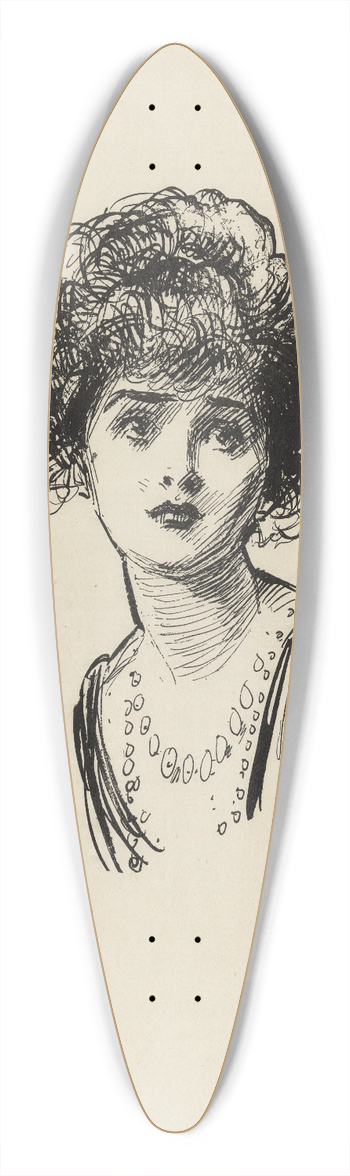 Charles Dana Gibson - Untitled 39.3 inch art pintail longboard deck