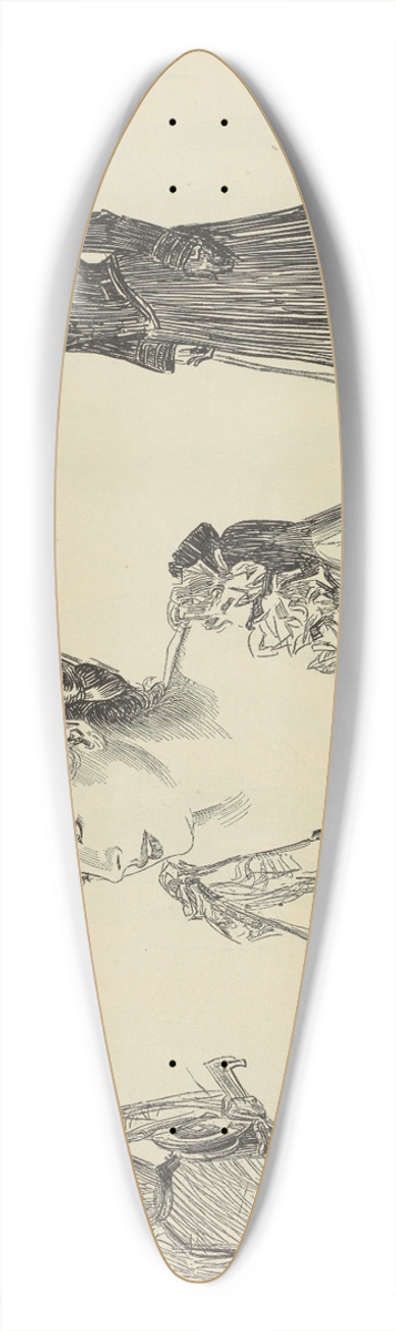 Charles Dana Gibson - Untitled 39.3 inch art pintail longboard deck