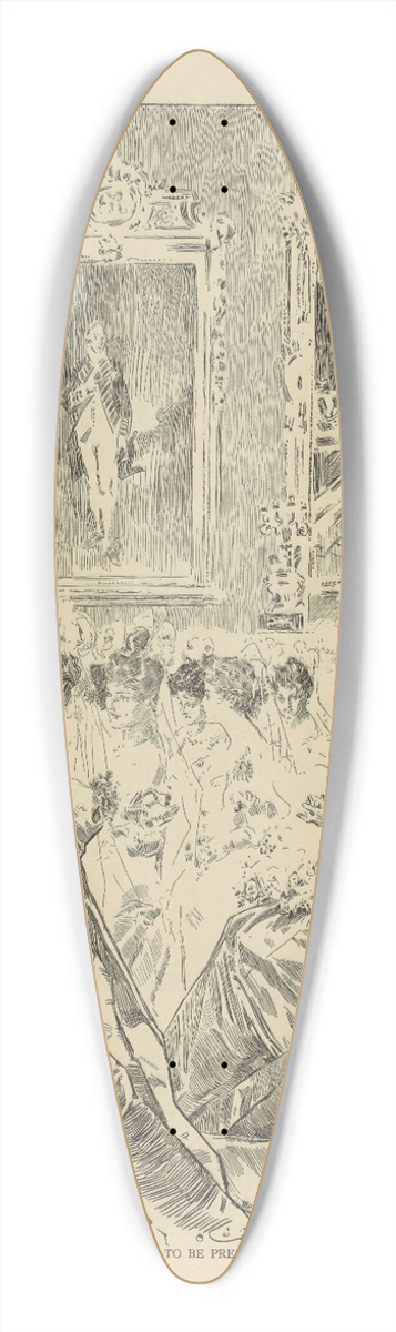 Charles Dana Gibson - Waiting to be presented 39.3 inch art pintail longboard deck