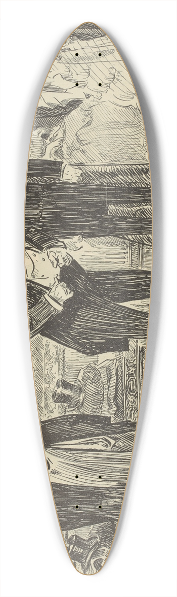 Charles Dana Gibson - When invited to dinner, Mr. Tagg attracts considerable notice by being late 39.3 inch art pintail longboard deck