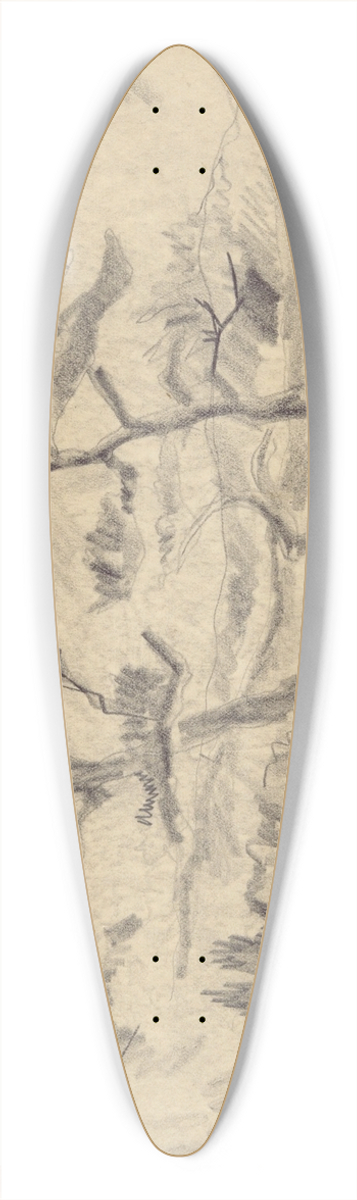 Charles Demuth - Landscape (Bermuda orProvincetown) 39.3 inch art pintail longboard deck