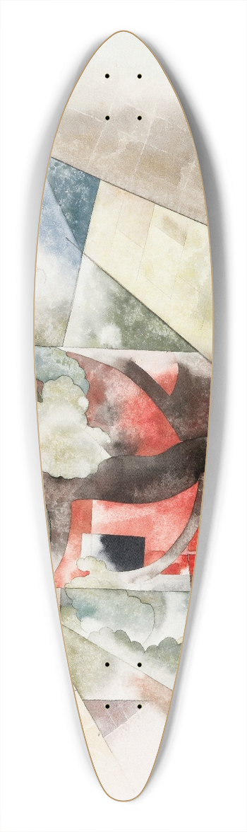 Charles Demuth - Rooftops and Fantasy 39.3 inch art pintail longboard deck