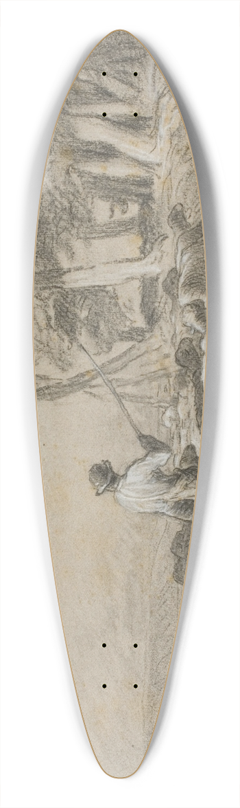 Charles Emile Jacque - Shepherd and his Flock 39.3 inch art pintail longboard deck