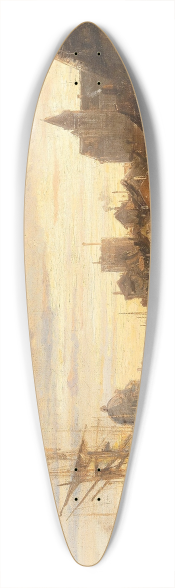 Charles Euphrasie Kuwasseg - Partie in Amsterdam 39.3 inch art pintail longboard deck