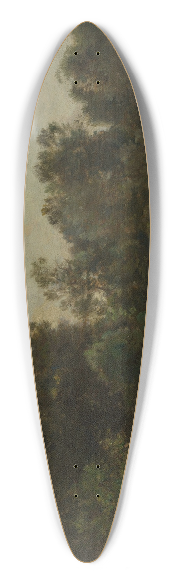 Charles Franois Daubigny - A River Landscape with Storks 39.3 inch art pintail longboard deck