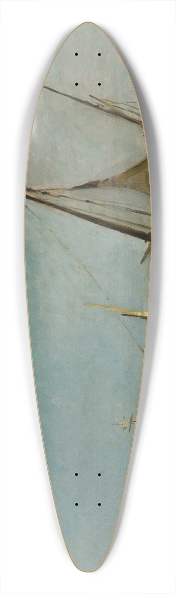 Charles Franois Daubigny - Boats on the Seacoast at taples 39.3 inch art pintail longboard deck