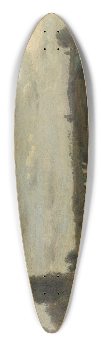 Charles Franois Daubigny - Landscape on a River 39.3 inch art pintail longboard deck
