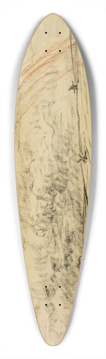 Charles Franois Daubigny - Landscape with a Rainbow 39.3 inch art pintail longboard deck