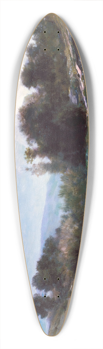 Charles Franois Daubigny - Pond at Gylieu 39.3 inch art pintail longboard deck