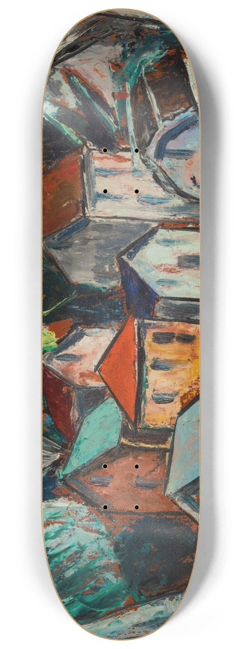 Bror Julius Olsson Nordfeldt - A Hillside Village 8.25 inch art skate deck