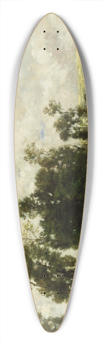 Charles Franois Daubigny - The Edge of the Pond 39.3 inch art pintail longboard deck