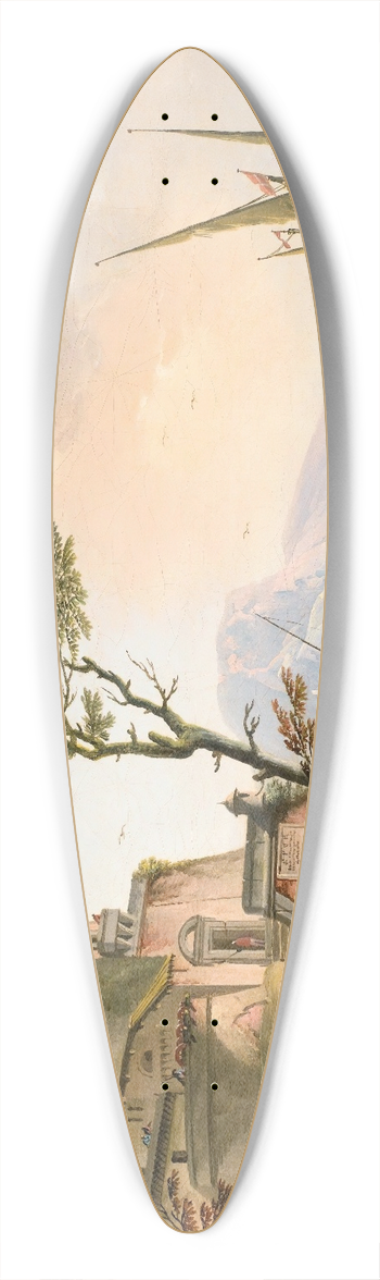 Charles-Franois Grenier De Lacroix - Mediterranean Landscape 39.3 inch art pintail longboard deck