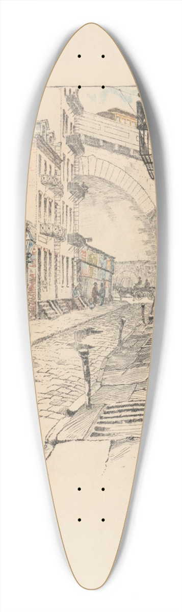 Charles Frederick William Mielatz - Rose Street 39.3 inch art pintail longboard deck